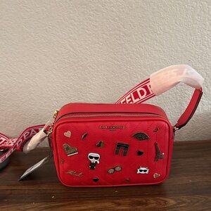 Karl Lagerfeld Paris Maybelle Pin Crossbody bag in Admiral Red